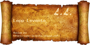 Lepp Levente névjegykártya